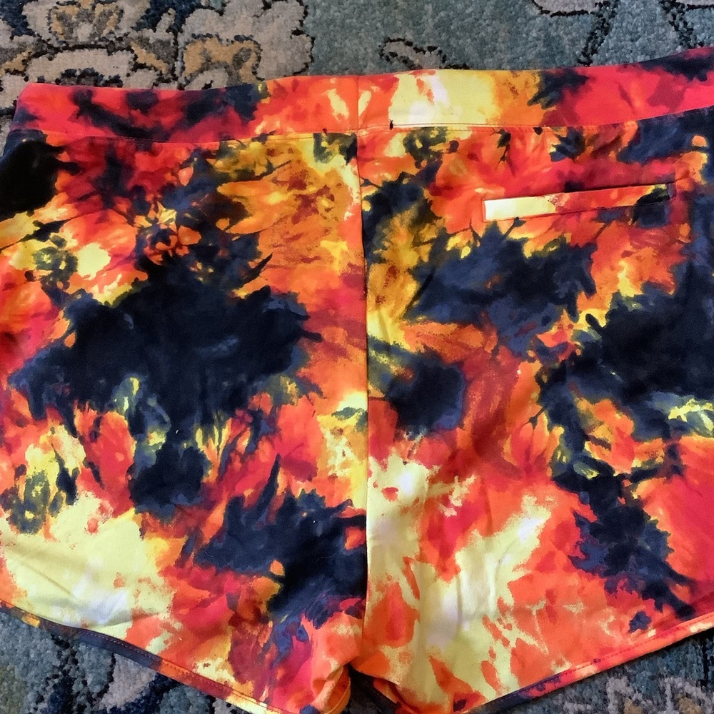 🌻NWT AMBIANCE 3X TIE DYE MULTICOLOR JOGGER SHORTS - Picture 8 of 11